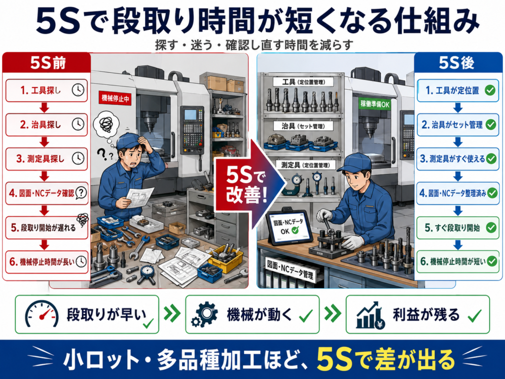 5Sで段取り時間が短くなる仕組み